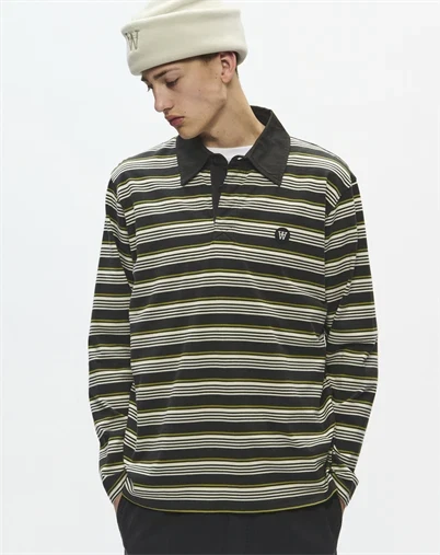Wood Wood - WWLandon Polo - Pirate Black Stripe